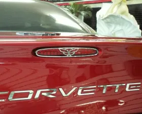 American Car Craft 5th Brake Light Trim Crossed Flag Style GML Chevrolet Corvette 1997-2004